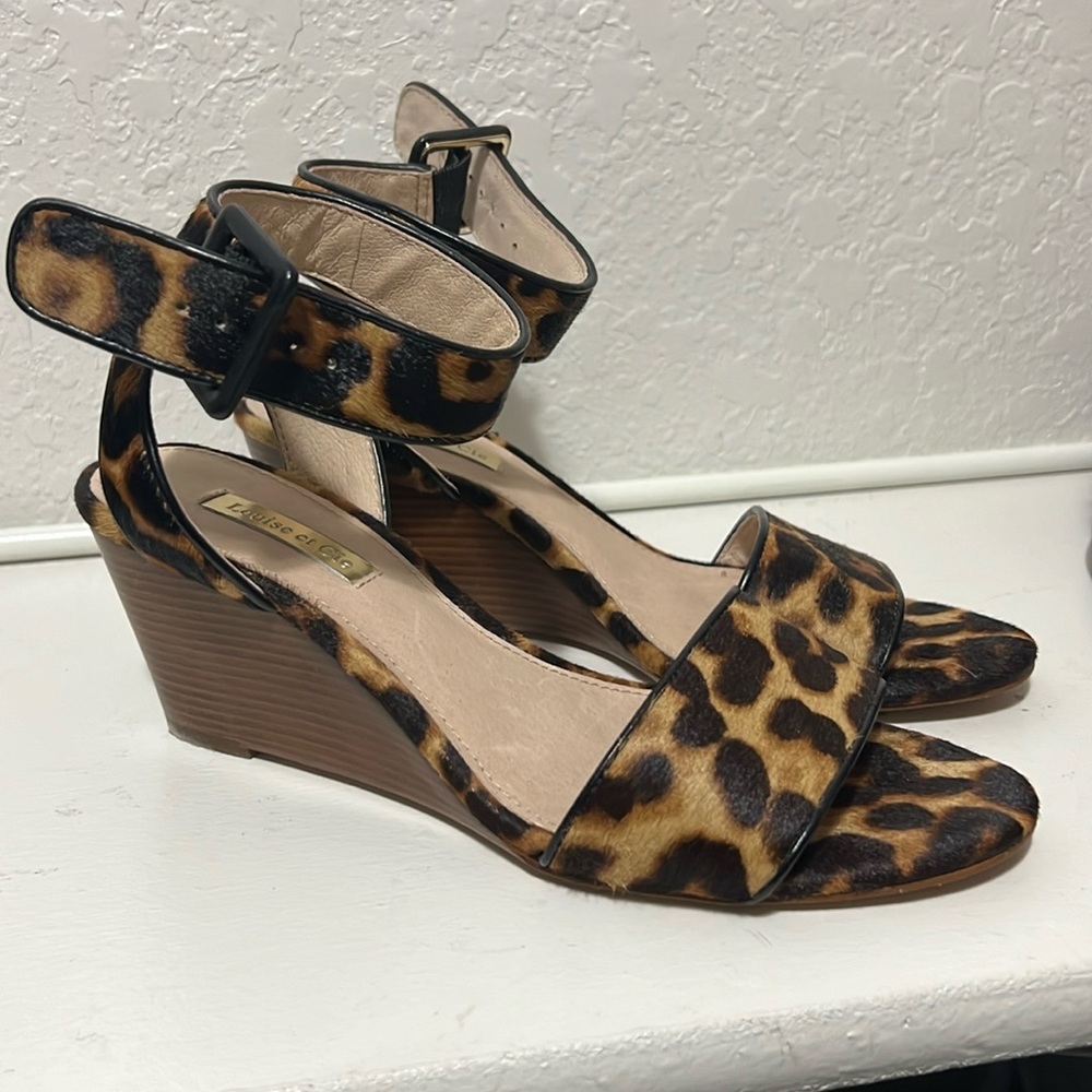 Louise et Cie Leopard print wedges